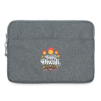 Happy Diwali Lamps Design - Laptop bag 15" - heather grey - Front