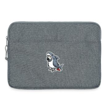 Shark Grey Parrot Cartoon - Laptop bag 15" - heather grey - Front