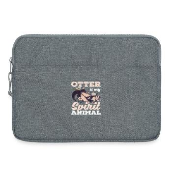 Loutre de mer dessin animé Spirtit Amoureux des animaux - Sacoche pour ordinateur portable 15 pouces - gris chiné - Devant