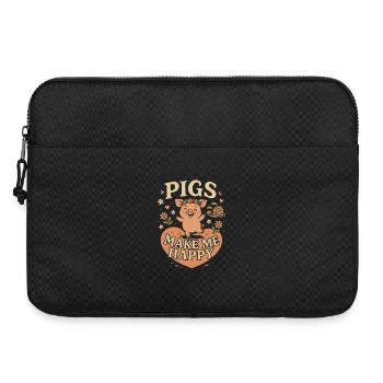 Pigs make me happy - Laptop bag 15" - black - Front