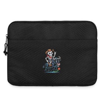 Skeleton Cowboy Rodeo on Wildebeest - Laptop bag 15" - black - Front