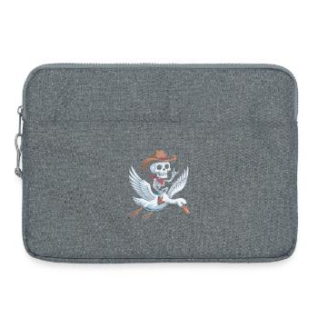 Squelette cow-boy sur cygne - Sacoche pour ordinateur portable 15 pouces - gris chiné - Devant