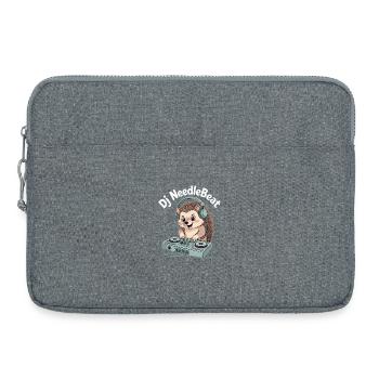 DJ NeedleBeat Igel DJ with headphones at the podium - Laptop bag 15" - heather grey - Front