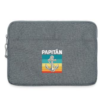 Zukünftiger Vater PAPITÄN Retro Lustiges - Laptoptasche 15" - Grau meliert - Vorne