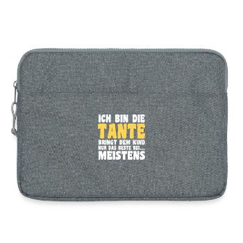 Tante motif familial - Sacoche pour ordinateur portable 15 pouces - gris chiné - Devant