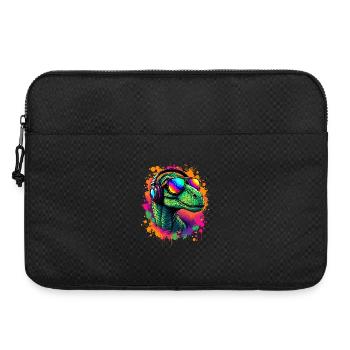 Neon Dino avec casque Velociraptor T-Shirt Dino - Sacoche pour ordinateur portable 15 pouces - noir - Devant