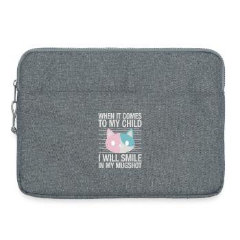 Quand il s’agit de mon enfant, je sourirai dans mon - Sacoche pour ordinateur portable 15 pouces - gris chiné - Devant