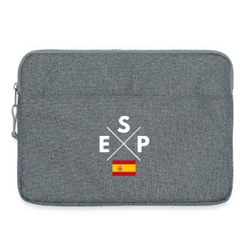 Spanien Flagge Kreuz - Laptoptasche 15" - Grau meliert - Vorne