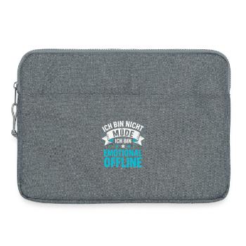 Ich bin nicht müde – Emotional Offline  - Laptoptasche 15" - Grau meliert - Vorne