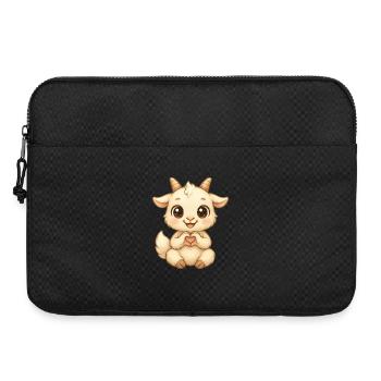 Chèvre mignonne avec des mains en forme de cœur - Sacoche pour ordinateur portable 15 pouces - noir - Devant