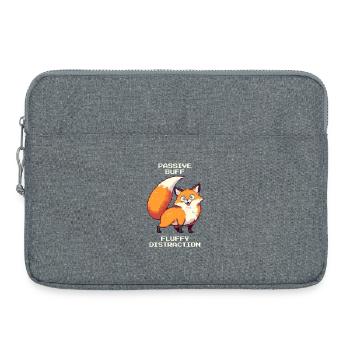 Flauschige Ablenkung | derpy Fuchs - Laptoptasche 15" - Grau meliert - Vorne