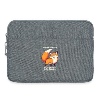Main Quest: Outsmart Everyone | derpy fox - Laptop bag 15" - heather grey - Front