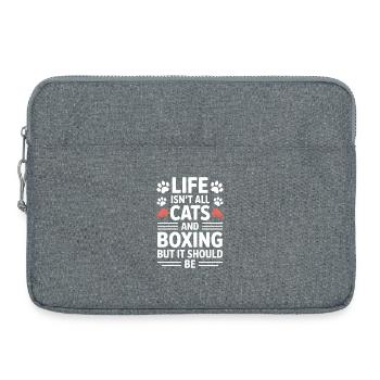Boxen Spruch Katzen Boxer Lustiges Boxen Geschenk - Laptoptasche 15" - Grau meliert - Vorne