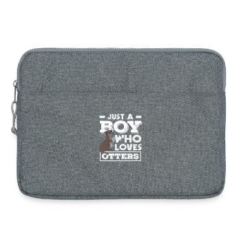 Loutre de mer dessin animé garçon aime loutre graphique - Sacoche pour ordinateur portable 15 pouces - gris chiné - Devant