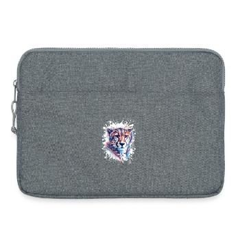 Peinture à l’aquarelle éclaboussures de léopard - Sacoche pour ordinateur portable 15 pouces - gris chiné - Devant