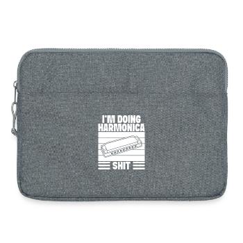 musicien d’harmonica faisant de la merde harmonica - Sacoche pour ordinateur portable 15 pouces - gris chiné - Devant