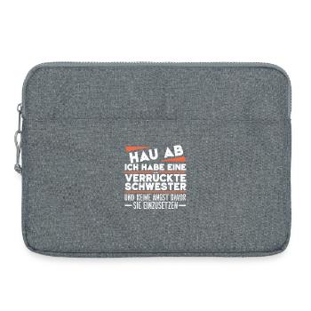 Get out of here, I've got a crazy sister - Laptop bag 15" - heather grey - Front