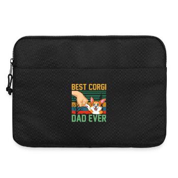 Meilleur papa corgi de tous les temps – Drôle de cadeau propriétaire de corgi - Sacoche pour ordinateur portable 15 pouces - noir - Devant
