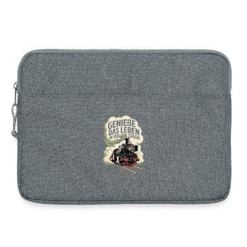 Bahn Genieße Das Leben In Vollen Zügen Eisenbahn - Laptoptasche 15" - Grau meliert - Vorne