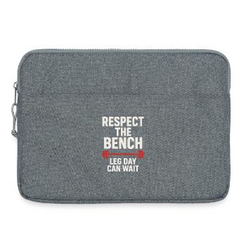 Funny Bench Press Meme Spot Me Bro Powerlifting - Laptop bag 15" - heather grey - Front