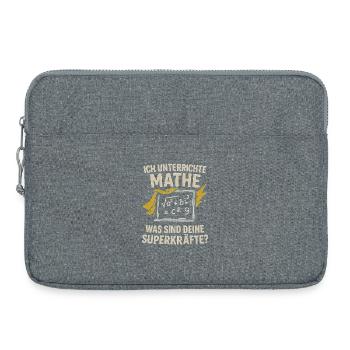 J’enseigne les mathématiques – vos superpouvoirs ? - Sacoche pour ordinateur portable 15 pouces - gris chiné - Devant