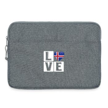 L Love Iceland Heart - Laptop bag 15" - heather grey - Front