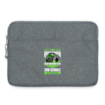 Zum Quad Fahren Geboren Zur Schule Gezwungen - Laptoptasche 15" - Grau meliert - Vorne