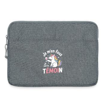 Es ist mir egal, ich bin der Zeuge des Einhorn-Junggesellenabschieds-Humors - Laptoptasche 15" - Grau meliert - Vorne