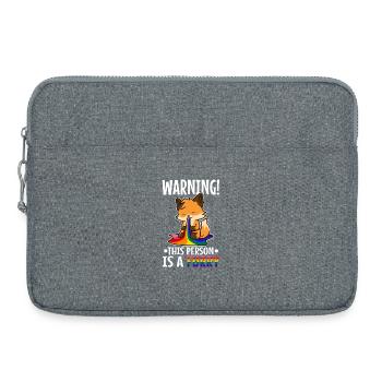 Avertissement Cette personne est un poilu - Sacoche pour ordinateur portable 15 pouces - gris chiné - Devant