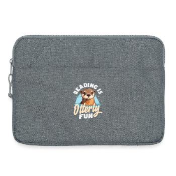 Seeotter Cartoon Lesen - Laptoptasche 15" - Grau meliert - Vorne