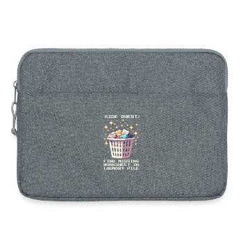 Nebenquest: Blatt im Wäscheberg | Homeschool - Laptoptasche 15" - Grau meliert - Vorne