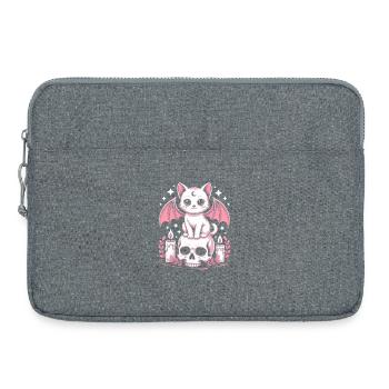 Chat Goth Pastel Kawaii - Sacoche pour ordinateur portable 15 pouces - gris chiné - Devant