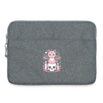 Chat Goth Pastel Kawaii - Sacoche pour ordinateur portable 15 pouces - gris chiné - Devant
