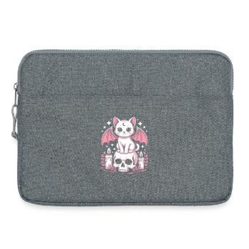 Chat Goth Pastel Kawaii - Sacoche pour ordinateur portable 15 pouces - gris chiné - Devant