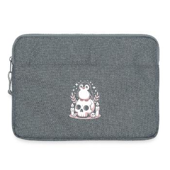 Kawaii Pastel Goth Penguin - Laptop bag 15" - heather grey - Front