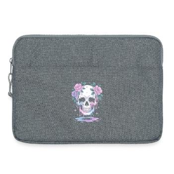 Kawaii Pastel Goth Crâne Fleurs - Sacoche pour ordinateur portable 15 pouces - gris chiné - Devant