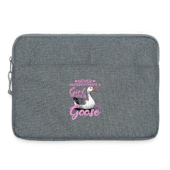 Funny Bird Goose - Laptoptasche 15" - Grau meliert - Vorne