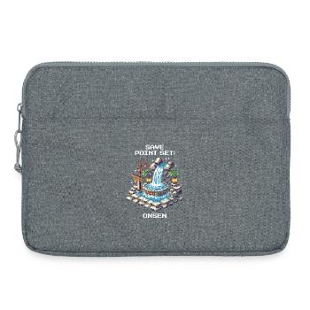 Save Point Set: Onsen | Japan trip - Laptop bag 15" - heather grey - Front