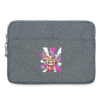 Teddy Teddy Bear Rétro Floral Été Enfants Coeur - Sacoche pour ordinateur portable 15 pouces - gris chiné - Devant
