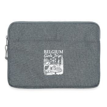 Belgium Girl Strip Illustration - Laptop bag 15" - heather grey - Front