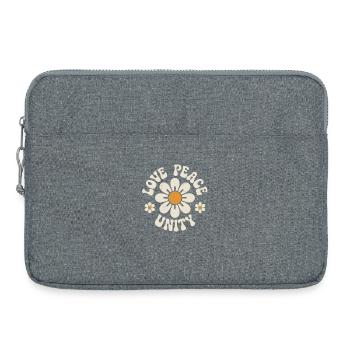 Amour Paix Unité Fleurs Rétro - Sacoche pour ordinateur portable 15 pouces - gris chiné - Devant
