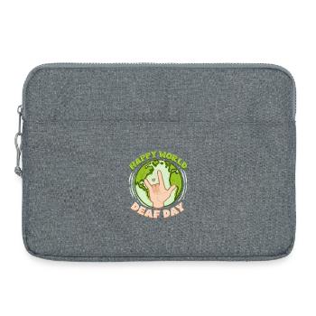 Interprète en langue des signes ASL Journée mondiale des sourds - Sacoche pour ordinateur portable 15 pouces - gris chiné - Devant