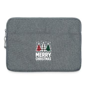 Chemise Joyeux Noël Buffalo Check Sapins de Noël - Sacoche pour ordinateur portable 15 pouces - gris chiné - Devant