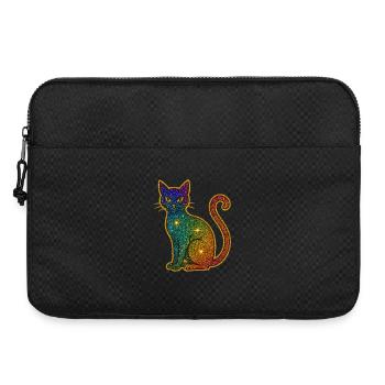 Regenbogen Glitzer Katze zu Halloween - Laptoptasche 15" - Schwarz - Vorne
