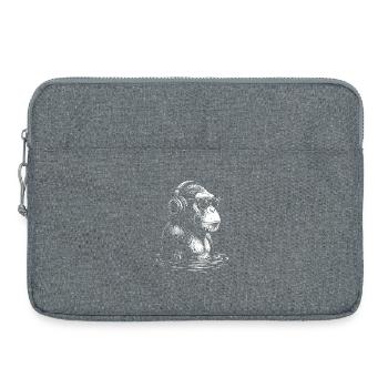Casque Singe dans l’eau - Sacoche pour ordinateur portable 15 pouces - gris chiné - Devant
