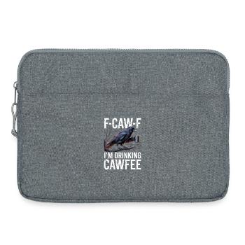 Crow Coffee Saying - Laptop bag 15" - heather grey - Front