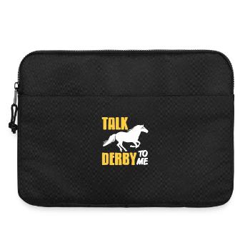 Talk Derby to me Jeu de mots amusant pour les fans de course - Sacoche pour ordinateur portable 15 pouces - noir - Devant