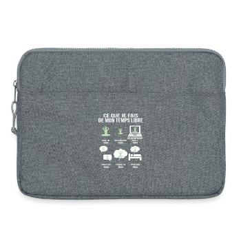 Ce que je fais de mon temps libre Humour Yoga - Sacoche pour ordinateur portable 15 pouces - gris chiné - Devant