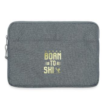 Born to ski - Laptop bag 15" - heather grey - Front