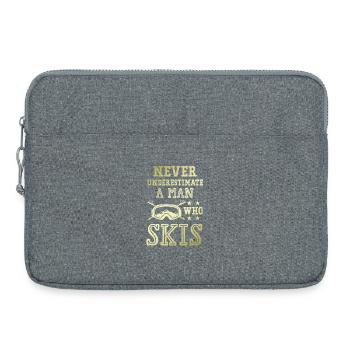 unterschätze nicht einen ski Mann - Laptoptasche 15" - Grau meliert - Vorne